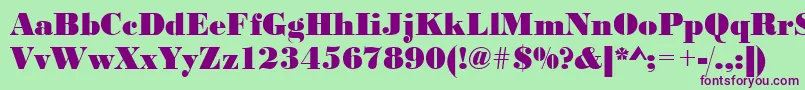 Urwbodonidextbolnar-Schriftart – Violette Schriften auf grünem Hintergrund