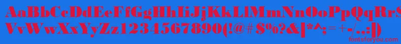 Urwbodonidextbolnar Font – Red Fonts on Blue Background