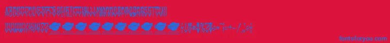 MonstatagPersonaluse Font – Blue Fonts on Red Background