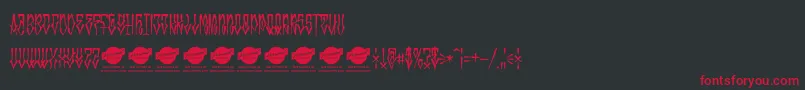 MonstatagPersonaluse Font – Red Fonts on Black Background