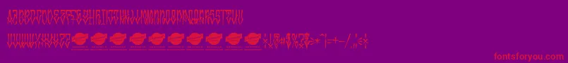 MonstatagPersonaluse Font – Red Fonts on Purple Background
