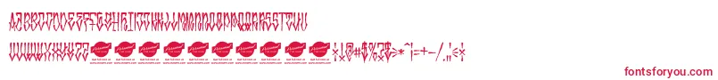 フォントMonstatagPersonaluse – 白い背景に赤い文字