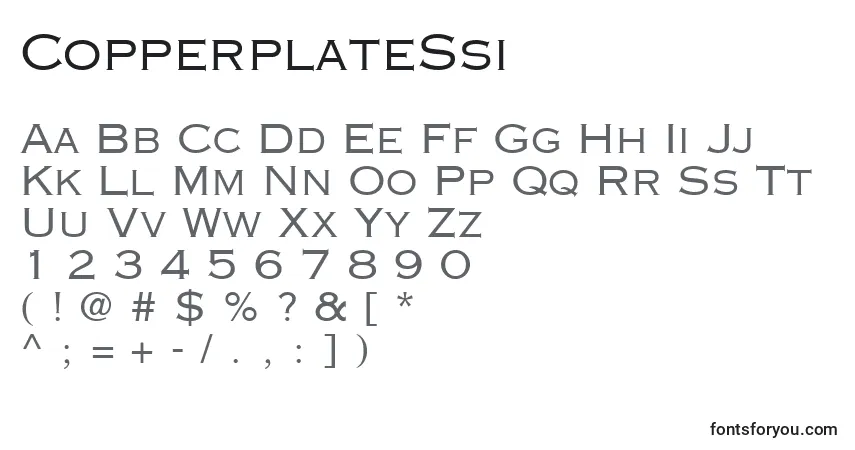 A fonte CopperplateSsi – alfabeto, números, caracteres especiais