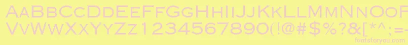 CopperplateSsi-fontti – vaaleanpunaiset fontit keltaisella taustalla