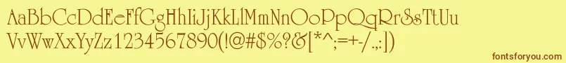 Occidental Font – Brown Fonts on Yellow Background