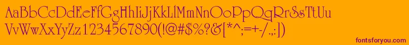 Occidental Font – Purple Fonts on Orange Background