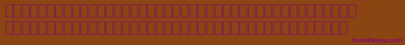 フォントSpReligion – 紫色のフォント、茶色の背景