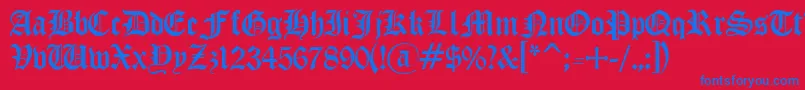 Oldengl Font – Blue Fonts on Red Background