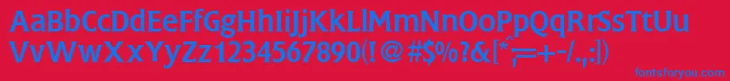 FlemingRegularDb Font – Blue Fonts on Red Background