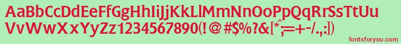 FlemingRegularDb Font – Red Fonts on Green Background