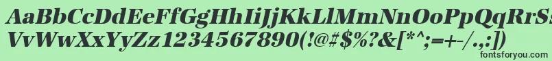 フォントUrwantiquatextbolnarOblique – 緑の背景に黒い文字