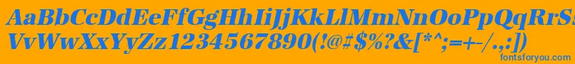 UrwantiquatextbolnarOblique Font – Blue Fonts on Orange Background