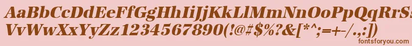 UrwantiquatextbolnarOblique Font – Brown Fonts on Pink Background