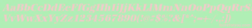 UrwantiquatextbolnarOblique Font – Pink Fonts on Green Background