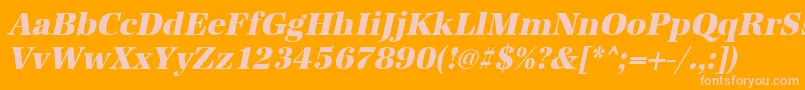 UrwantiquatextbolnarOblique Font – Pink Fonts on Orange Background