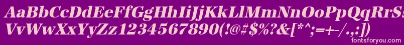 UrwantiquatextbolnarOblique Font – Pink Fonts on Purple Background