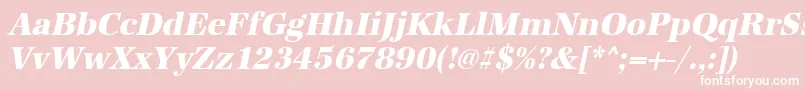 UrwantiquatextbolnarOblique Font – White Fonts on Pink Background