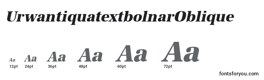 Размеры шрифта UrwantiquatextbolnarOblique
