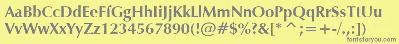 Verahb Font – Gray Fonts on Yellow Background