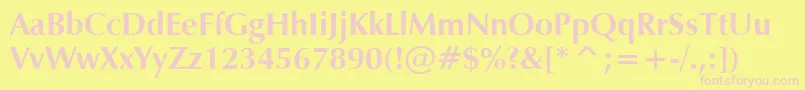 Verahb Font – Pink Fonts on Yellow Background