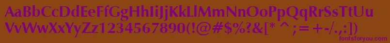 Verahb Font – Purple Fonts on Brown Background