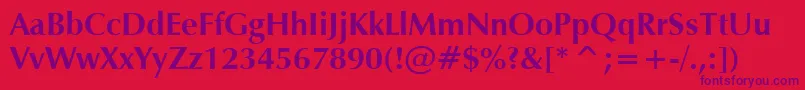 Verahb Font – Purple Fonts on Red Background