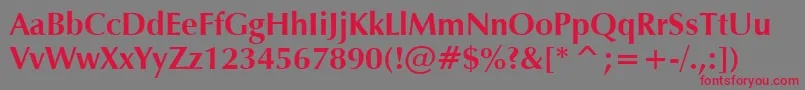 Verahb Font – Red Fonts on Gray Background
