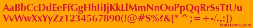 Verahb Font – Red Fonts on Orange Background