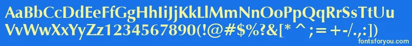 Verahb Font – Yellow Fonts on Blue Background