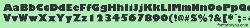 Czcionka GiliganblackRegular – czarne czcionki na zielonym tle