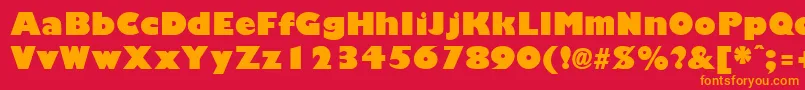 GiliganblackRegular Font – Orange Fonts on Red Background