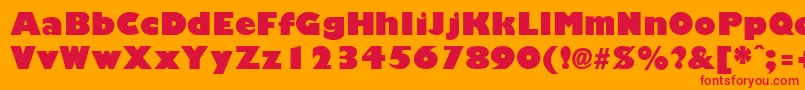 GiliganblackRegular Font – Red Fonts on Orange Background