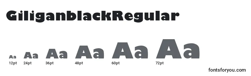 GiliganblackRegular Font Sizes