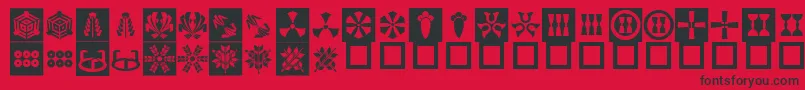 OrientPatternDingsSet3 Font – Black Fonts on Red Background