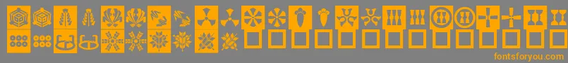 OrientPatternDingsSet3 Font – Orange Fonts on Gray Background