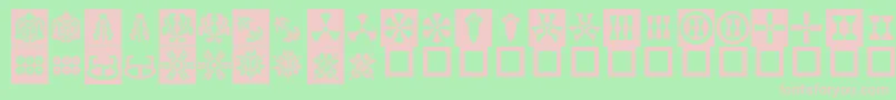 Шрифт OrientPatternDingsSet3 – розовые шрифты на зелёном фоне