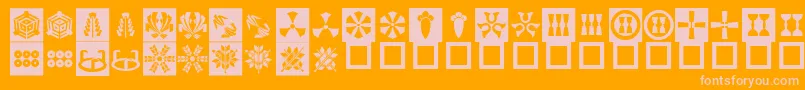Police OrientPatternDingsSet3 – polices roses sur fond orange