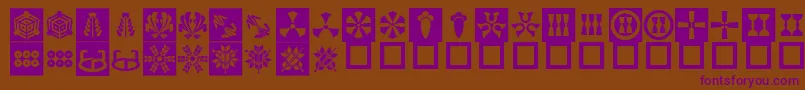 OrientPatternDingsSet3 Font – Purple Fonts on Brown Background