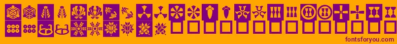 OrientPatternDingsSet3 Font – Purple Fonts on Orange Background
