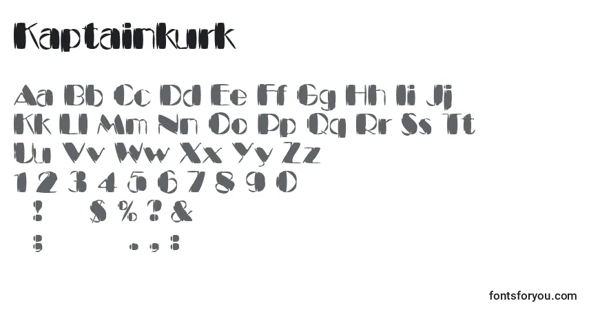 Schriftart Kaptainkurk – Alphabet, Zahlen, spezielle Symbole