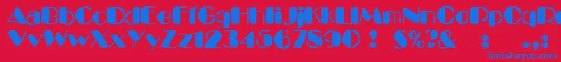 Kaptainkurk Font – Blue Fonts on Red Background