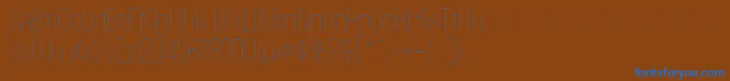 PoliticaThin-Schriftart – Blaue Schriften auf braunem Hintergrund