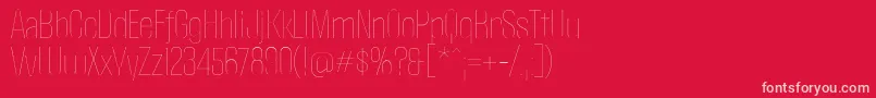 フォントPoliticaThin – 赤い背景にピンクのフォント