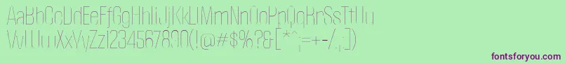 PoliticaThin Font – Purple Fonts on Green Background