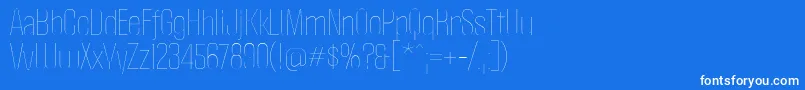 PoliticaThin-Schriftart – Weiße Schriften auf blauem Hintergrund