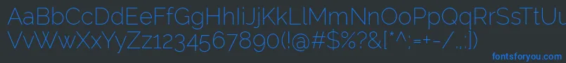 RalewayExtralight Font – Blue Fonts on Black Background