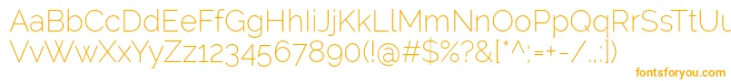 RalewayExtralight Font – Orange Fonts on White Background
