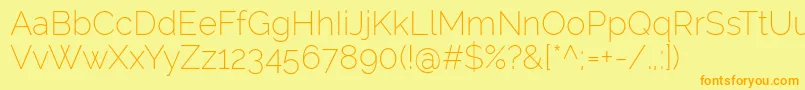 Шрифт RalewayExtralight – оранжевые шрифты на жёлтом фоне