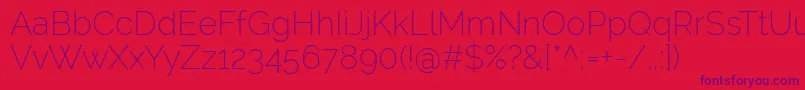 Шрифт RalewayExtralight – фиолетовые шрифты на красном фоне
