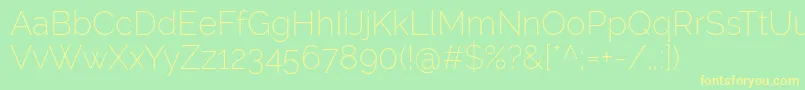 RalewayExtralight Font – Yellow Fonts on Green Background